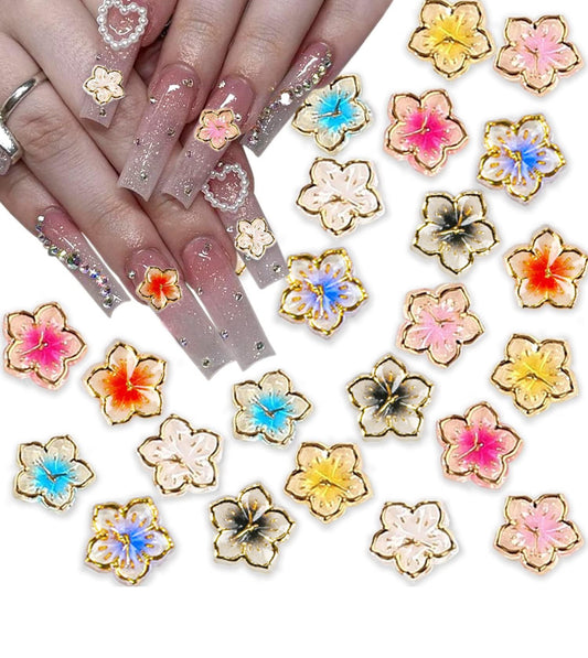 FLOWERS NAIL CHARM 5pcs