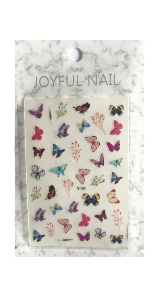 NAIL ART STICKER MULTI-COLOR BUTTERFLY