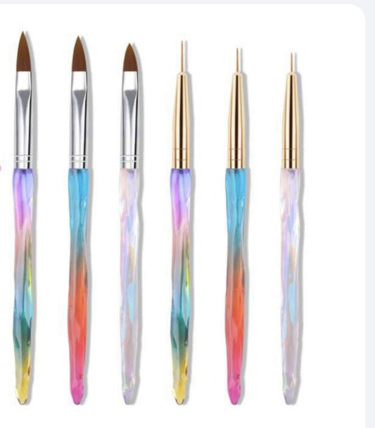 NAIL ART BRUSH SET 6pcs