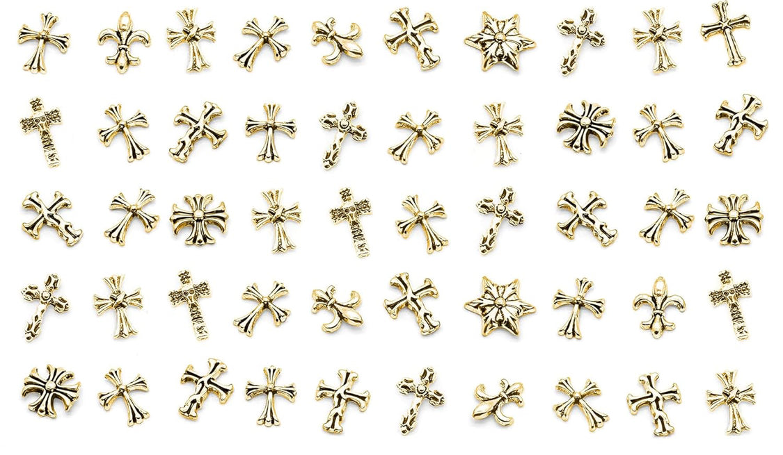 CROSS CHARMS GOLD 16pcs