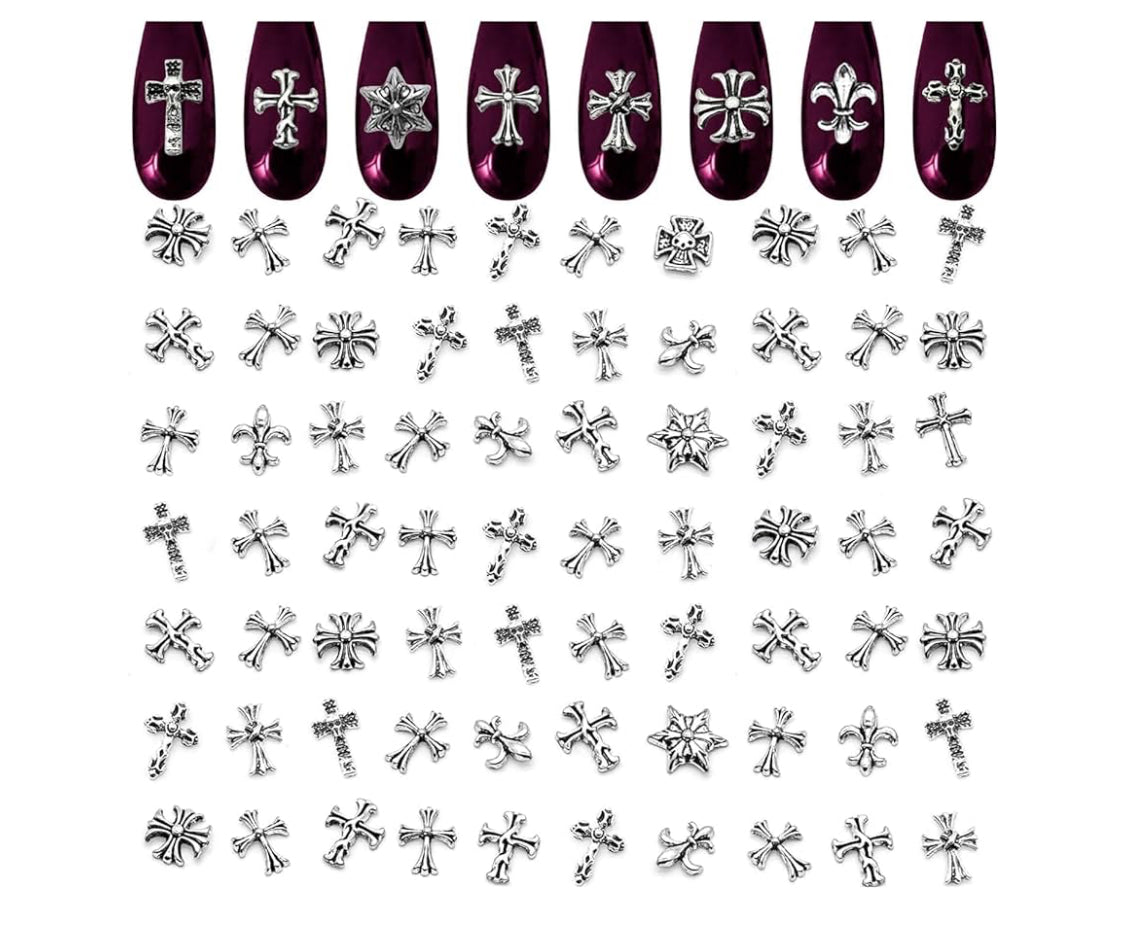 CROSS CHARMS SILVER 10pcs