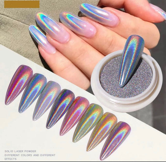 CHROME POWDER HOLOGRAPHIC SILVER